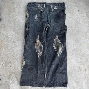 Vintage Mossy Oak Black Camo Pants Baggy Skater Streetwear 40x32